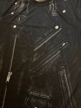Graphic Biker Jacket Print Tee NWOT